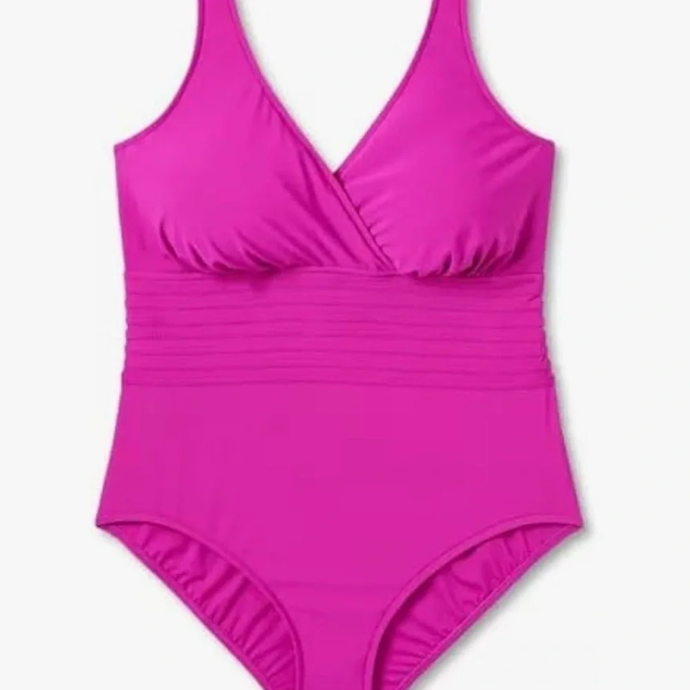 Aqua Green Women's UPF 50 Waist Detail Over The Shoulder One Piece Swimsuit - Picture 3 of 5
